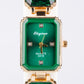 Ceas din Aliaj Placat cu Aur ( 200 grame ) cu Cristal Verde Emporia®
