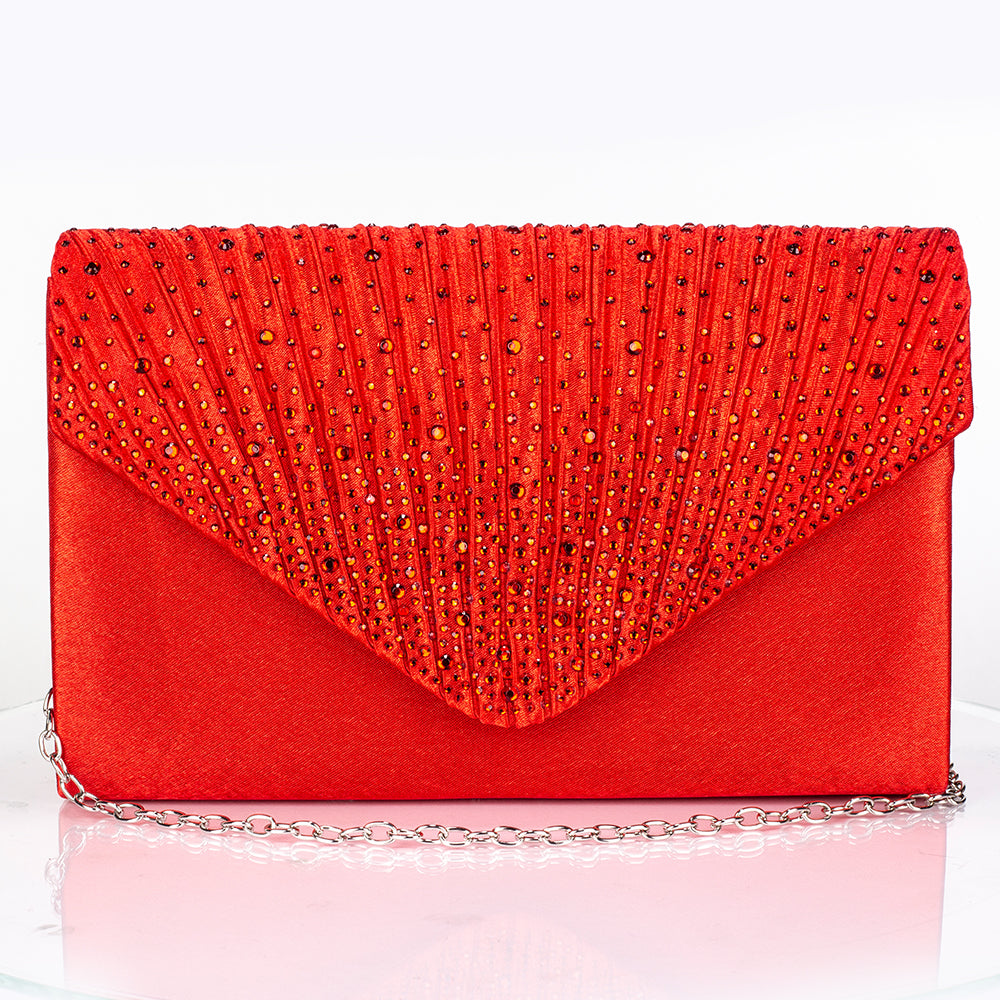 Geantă din Aliaj Placat cu Aur ( 225 grame ) cu Cristal Roșu Emporia® și Cristal Alb Emporia® ( Colier+Cercei+Brățară+Inel )