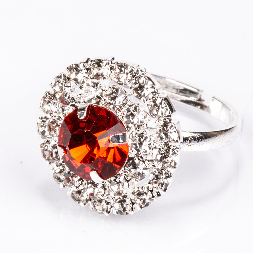 Geantă din Aliaj Placat cu Aur ( 225 grame ) cu Cristal Roșu Emporia® și Cristal Alb Emporia® ( Colier+Cercei+Brățară+Inel ) 6 