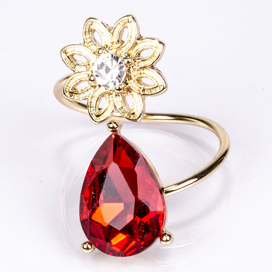 Set din Aliaj Placat cu Aur ( 90 grame ) cu Cristal Roșu Emporia® și Cristal Alb Emporia® ( Colier+Cercei )