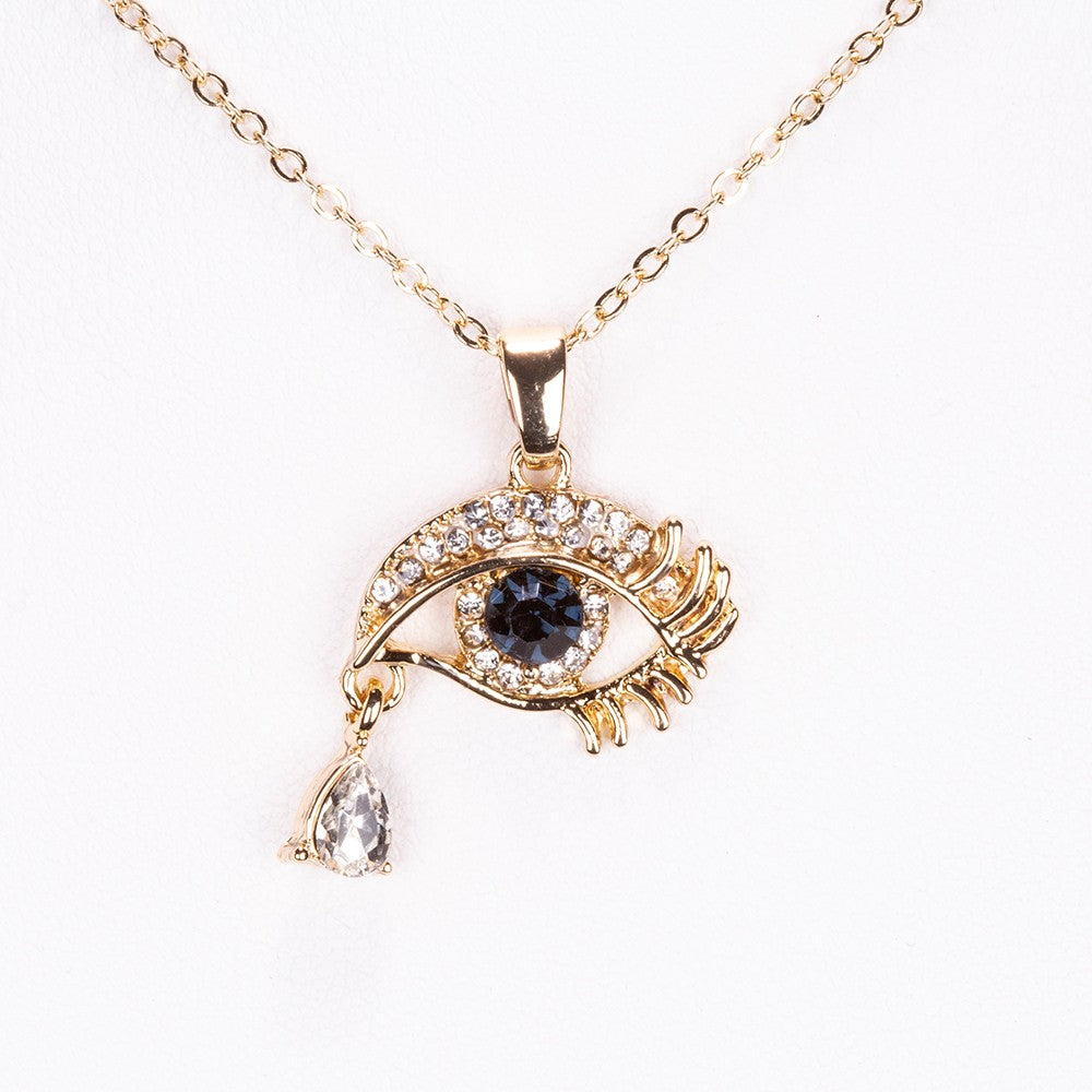 Colier din Aliaj Placat cu Aur ( 5 grame ) cu Safir 0.35 Carate 1 