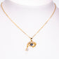 Colier din Aliaj Placat cu Aur ( 5 grame ) cu Safir 0.35 Carate