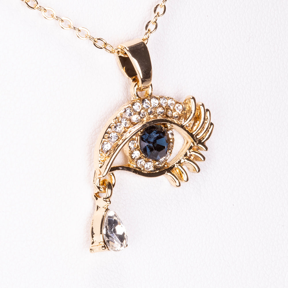 Colier din Aliaj Placat cu Aur ( 5 grame ) cu Safir 0.35 Carate 3 