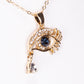 Colier din Aliaj Placat cu Aur ( 5 grame ) cu Safir 0.35 Carate