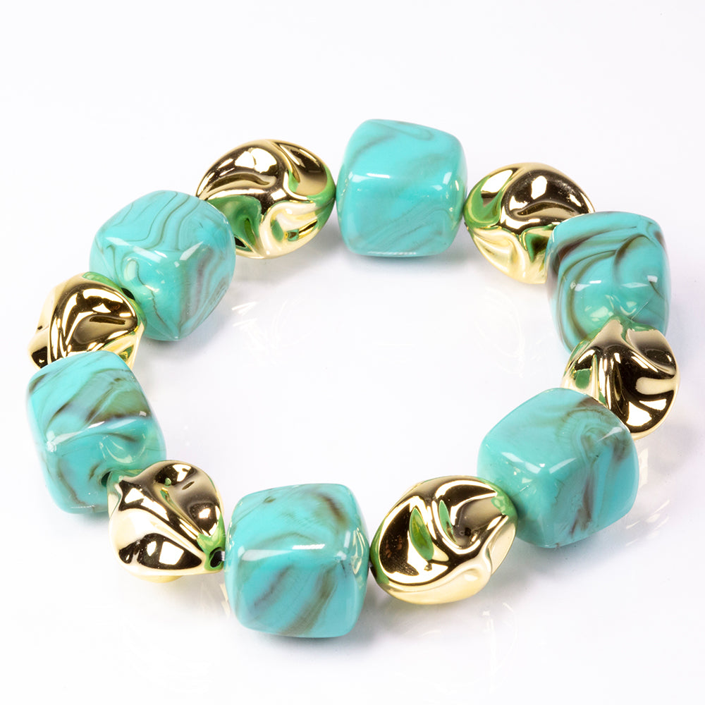Set din Mărgele ( 123 grame ) cu Cristal Verde Emporia® ( Colier+Brățară ) 3 
