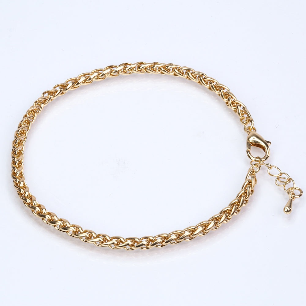 Set din Aliaj Placat cu Aur ( 100 grame ) cu Perlă de cristal ( Colier+Cercei+Brățară ) 24 