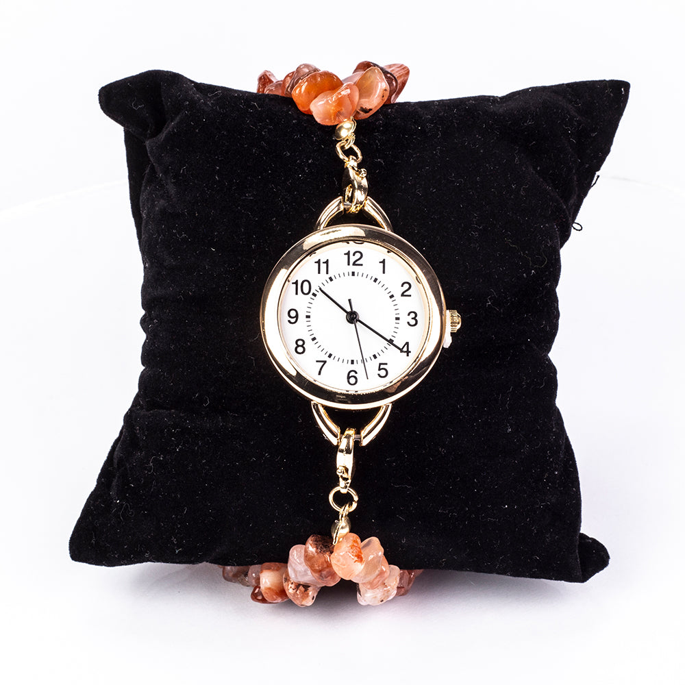 Ceas din Aliaj Placat cu Aur ( 170 grame ) cu Turcoaz și Ametist 537 Carate ( Brățară )