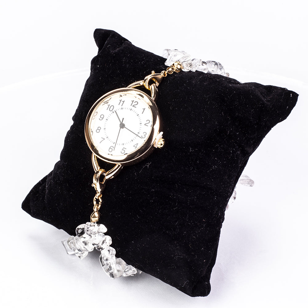 Ceas din Aliaj Placat cu Aur ( 170 grame ) cu Turcoaz și Ametist 537 Carate ( Brățară ) 6 