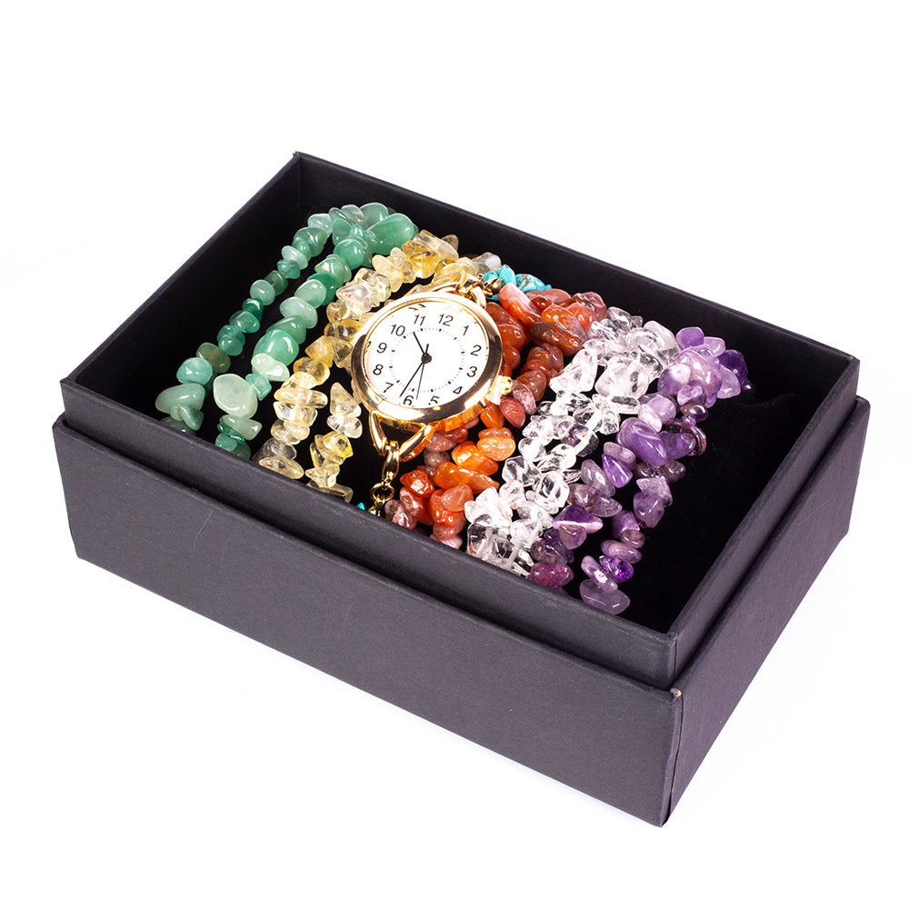 Ceas din Aliaj Placat cu Aur ( 170 grame ) cu Turcoaz și Ametist 537 Carate ( Brățară ) 1 