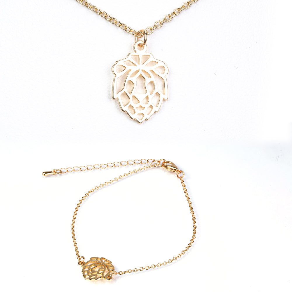 Set din Aliaj Placat cu Aur ( 6.5 grame ) ( Colier+Brățară )
