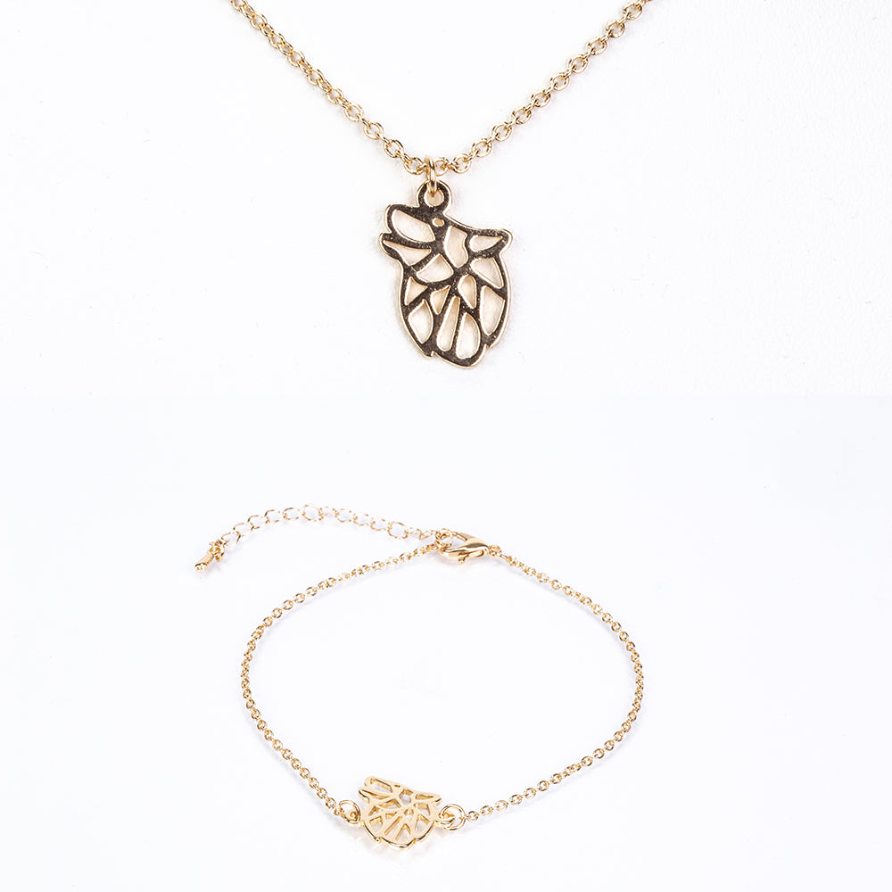 Set din Aliaj Placat cu Aur ( 6.5 grame ) ( Colier+Brățară ) 1 