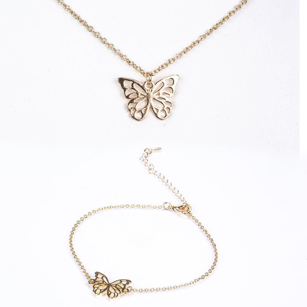 Set din Aliaj Placat cu Aur ( 6.5 grame ) ( Colier+Brățară ) 1 