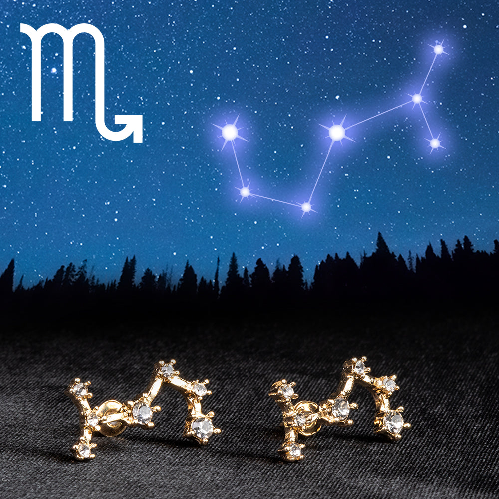 Scorpion Cercei din Aliaj Placat cu Aur ( 29 grame ) cu Cristal Alb Emporia® 1 