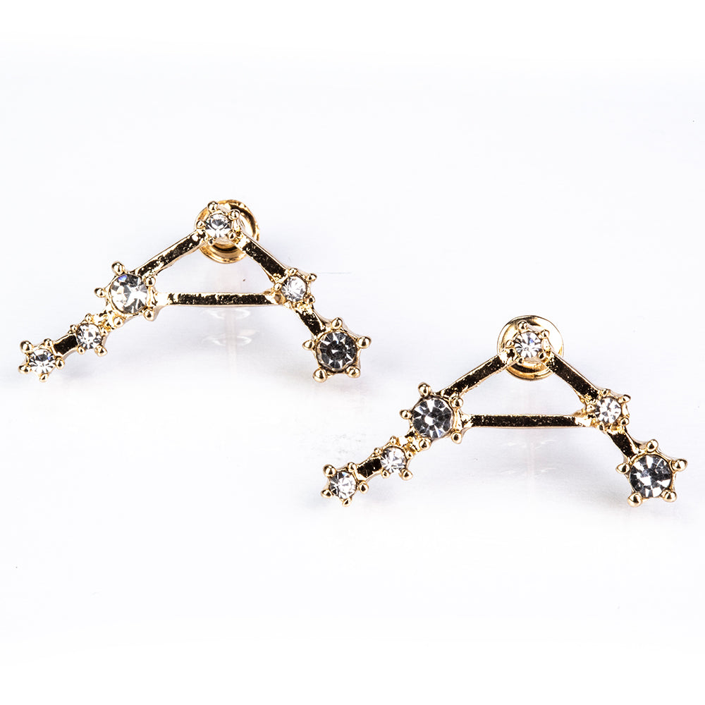 Balanţă Cercei din Aliaj Placat cu Aur ( 29 grame ) cu Cristal Alb Emporia®