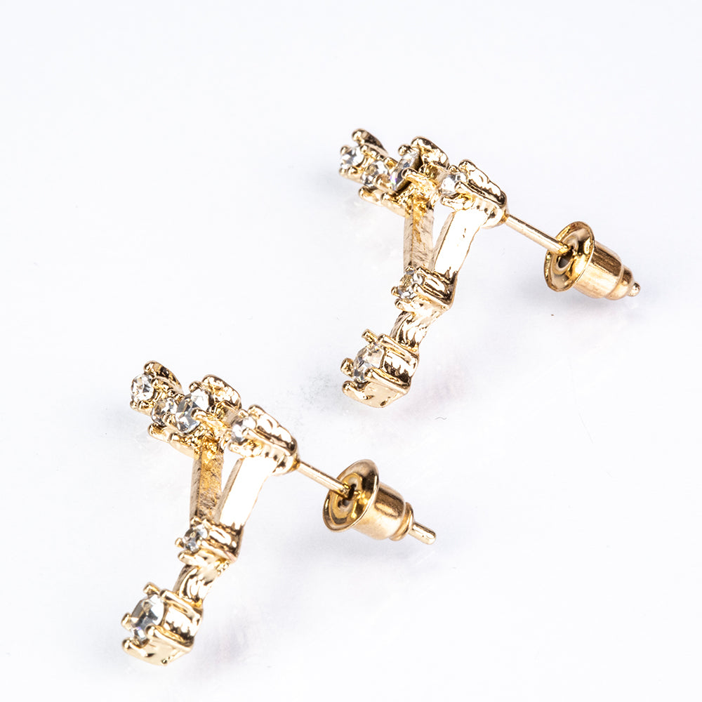 Balanţă Cercei din Aliaj Placat cu Aur ( 29 grame ) cu Cristal Alb Emporia® 5 