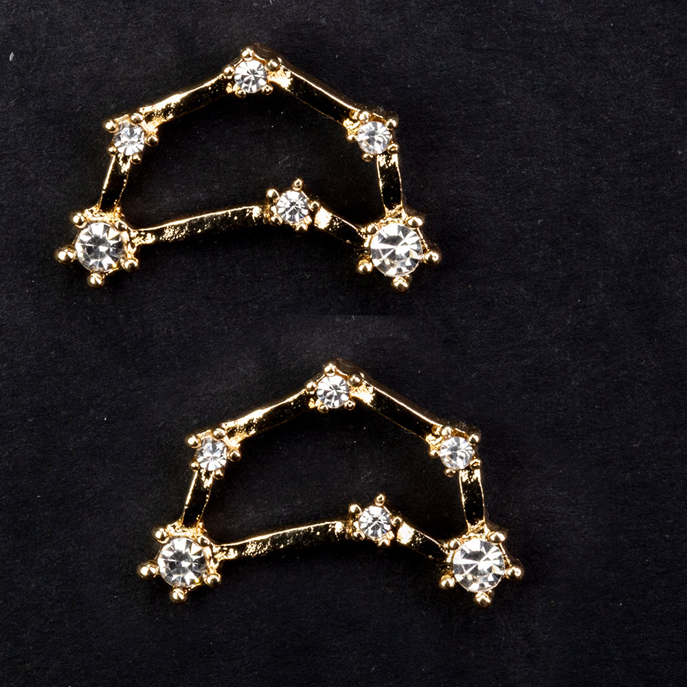 Capricorn Cercei din Aliaj Placat cu Aur ( 29 grame ) cu Cristal Alb Emporia®