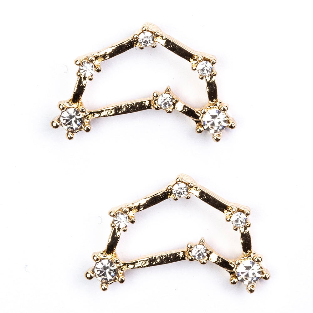 Capricorn Cercei din Aliaj Placat cu Aur ( 29 grame ) cu Cristal Alb Emporia® 3 