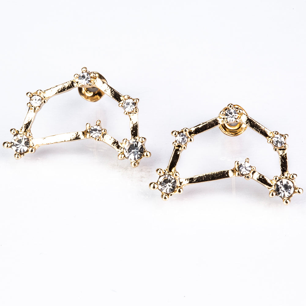 Capricorn Cercei din Aliaj Placat cu Aur ( 29 grame ) cu Cristal Alb Emporia® 4 