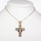 Cruce Colier din Aliaj Placat cu Aur ( 10.5 grame ) cu Cristal Albastru Emporia® și Cristal Alb Emporia® 7.41 Carate