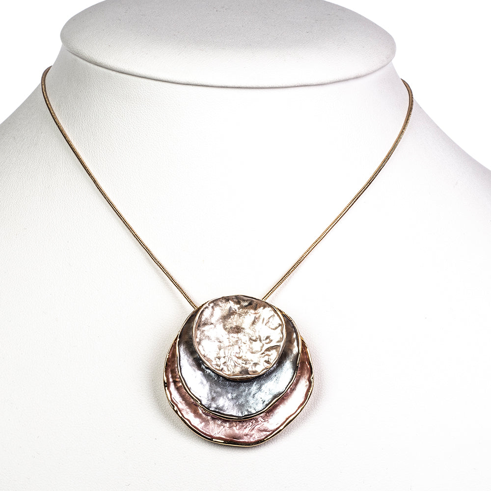 Set din Aliaj Placat cu Aur ( 28.85 grame ) cu Email ( Colier+Cercei+Pandantiv ) 4 