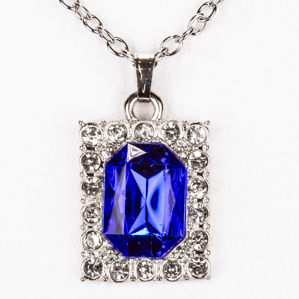 Ceas din Aliaj Placat cu Aur ( 57 grame ) cu Cristal Albastru Emporia® și Cristal Alb Emporia® 12 Carate ( Colier+Cercei+Pandantiv ) 5 