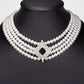 Set din Aliaj Placat cu Aur ( 20 grame ) cu Perlă de cristal și Cristal Alb Emporia® 442.7 Carate ( Colier+Cercei )