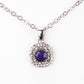 Set din Aliaj Placat cu Aur ( 4.5 grame ) cu Safir și Cristal Alb Emporia® 2.77 Carate ( Colier+Cercei+Pandantiv )