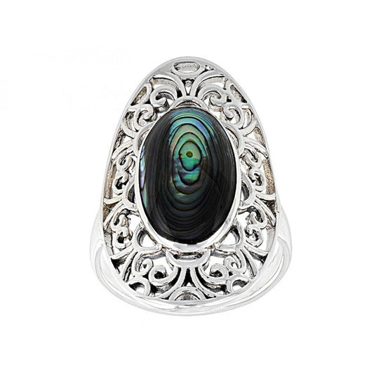 Inel din Argint 925 ( 4.76 grame ) cu Scoică Abalone 1.25 Carate