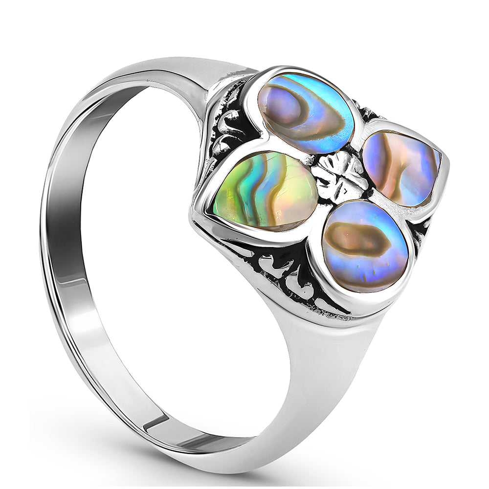 Inel din Argint 925 ( 4.24 grame ) cu Scoică Abalone 2.75 Carate 1 