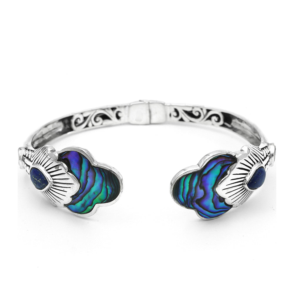 Brățară din Argint 925 ( 20.18 grame ) cu Scoică Abalone și Lapis Lazuli 9.6 Carate 1 