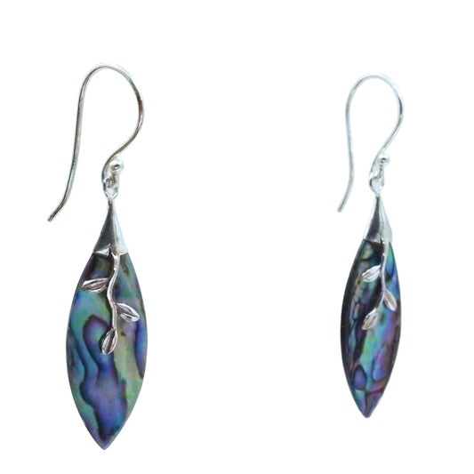 Cercei din Argint 925 ( 1.07 grame ) cu Scoică Abalone 1.15 Carate