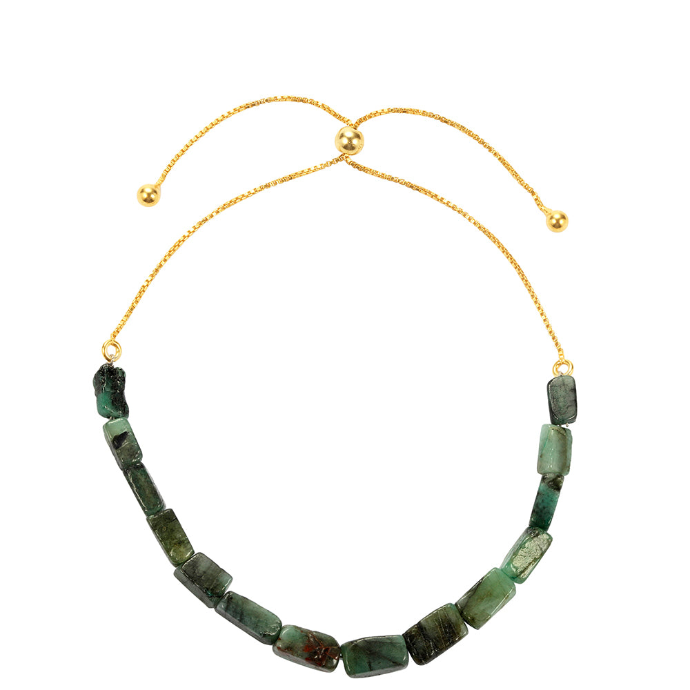 Brățară din Argint 925 Placat cu Aur ( 0.75 grame ) cu Smarald Brazilian 19.42 Carate 2 