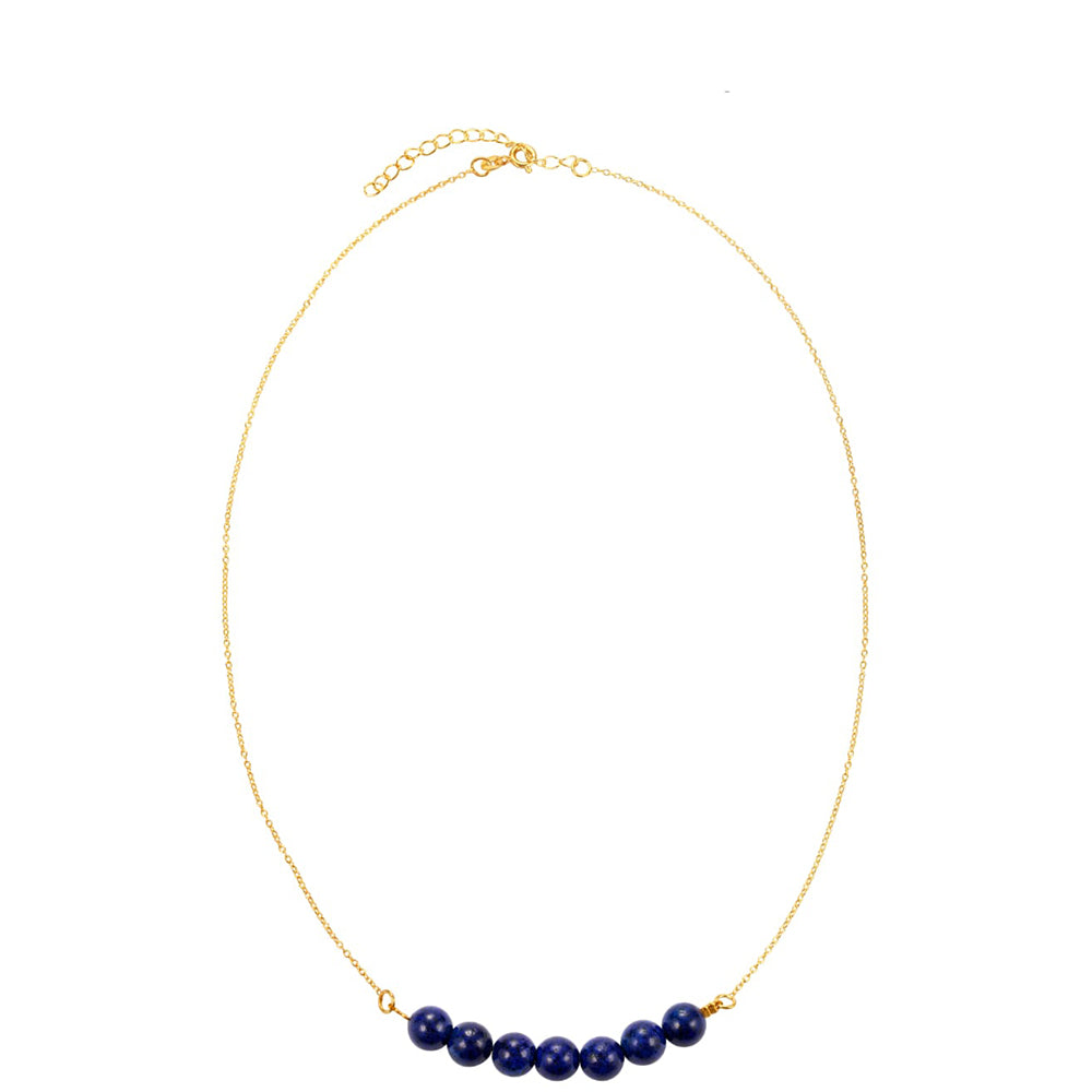 Colier din Argint 925 Placat cu Aur ( 1.84 grame ) cu Lapis Lazuli 28 Carate 3 