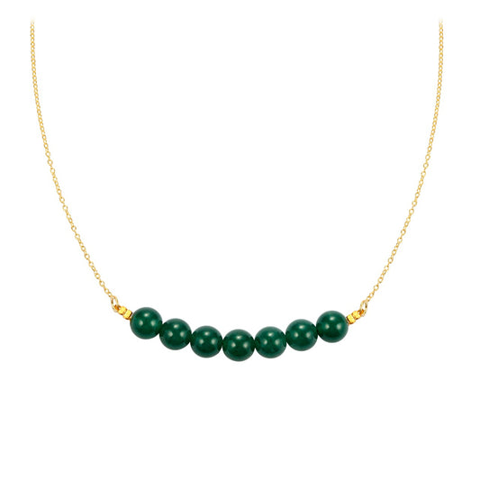 Colier din Argint 925 Placat cu Aur ( 1.84 grame ) cu Jad verde 26.05 Carate