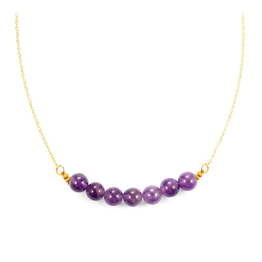 Colier din Argint 925 Placat cu Aur ( 1.84 grame ) cu Ametist Brazilian 24.35 Carate