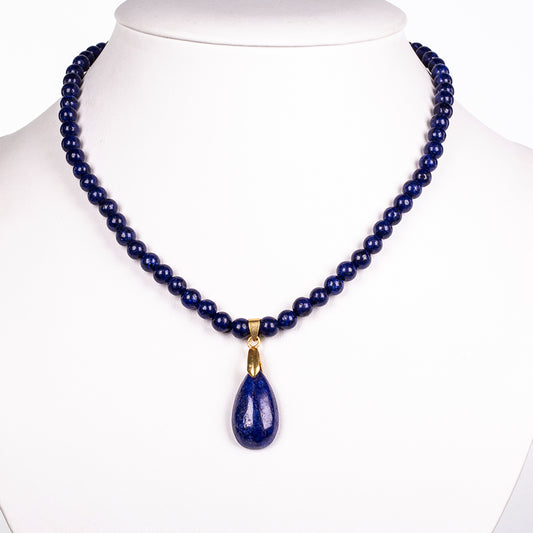Colier din Aliaj Placat cu Aur ( 5.91 grame ) cu Lapis Lazuli 29.57 Carate