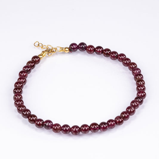 Brățară din Argint 925 Placat cu Aur ( 0.39 grame ) cu Granat Roșu 38.8 Carate