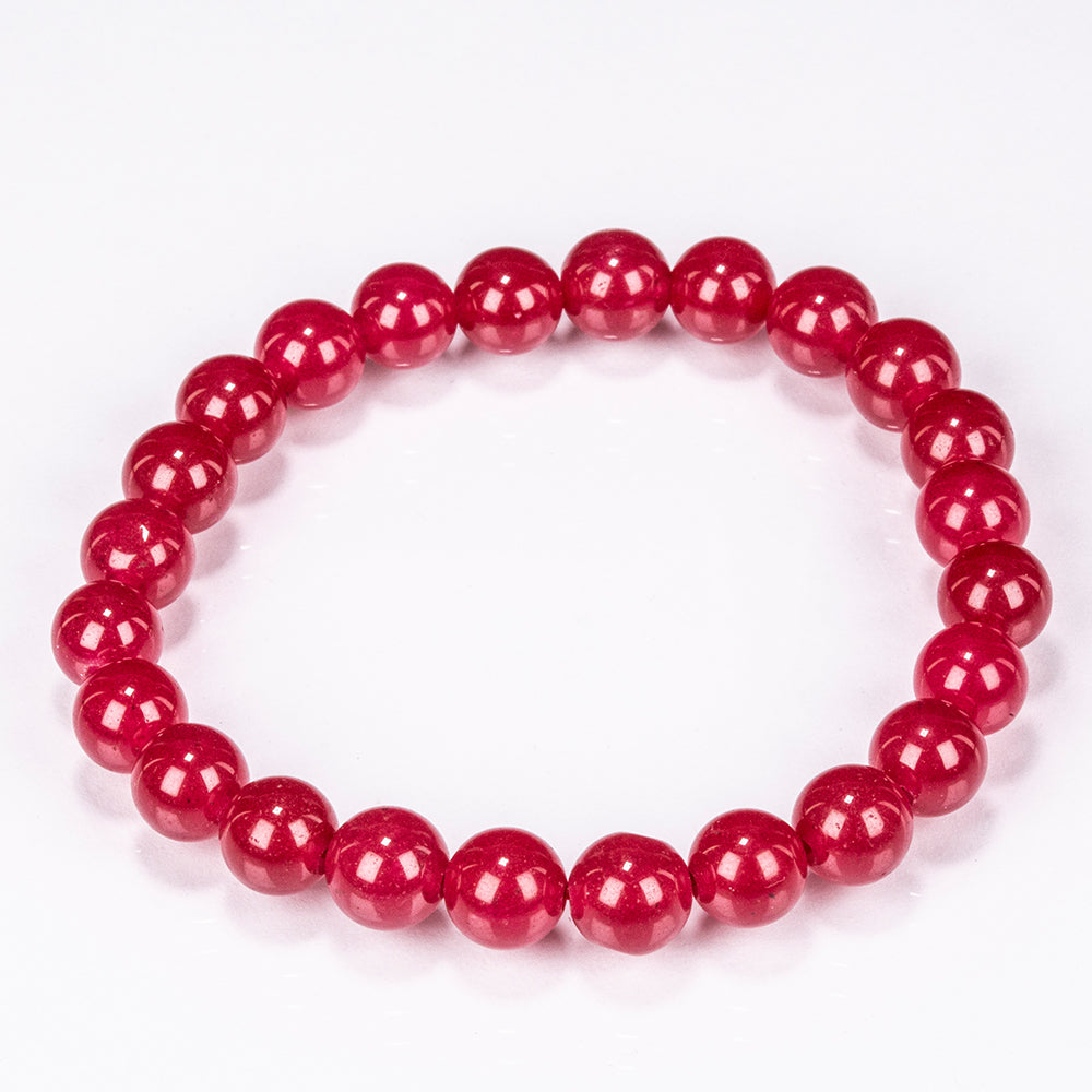 Set of Bracelet with Dyed Amethyst Jade, Green Jade, Light Blue Jade, Dark Blue Jade and Red Jade ATWG: 88.55 cts, AVG: 88.56 grms