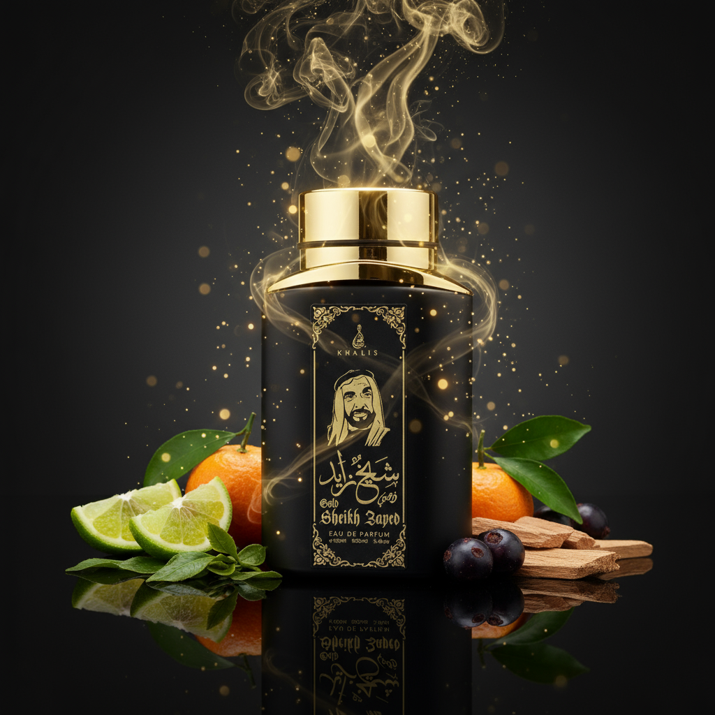 100 ml Eau de Perfume SHEIKH ZAYED GOLD cu Arome Picant-Lemnoase pentru Bărbați 7 