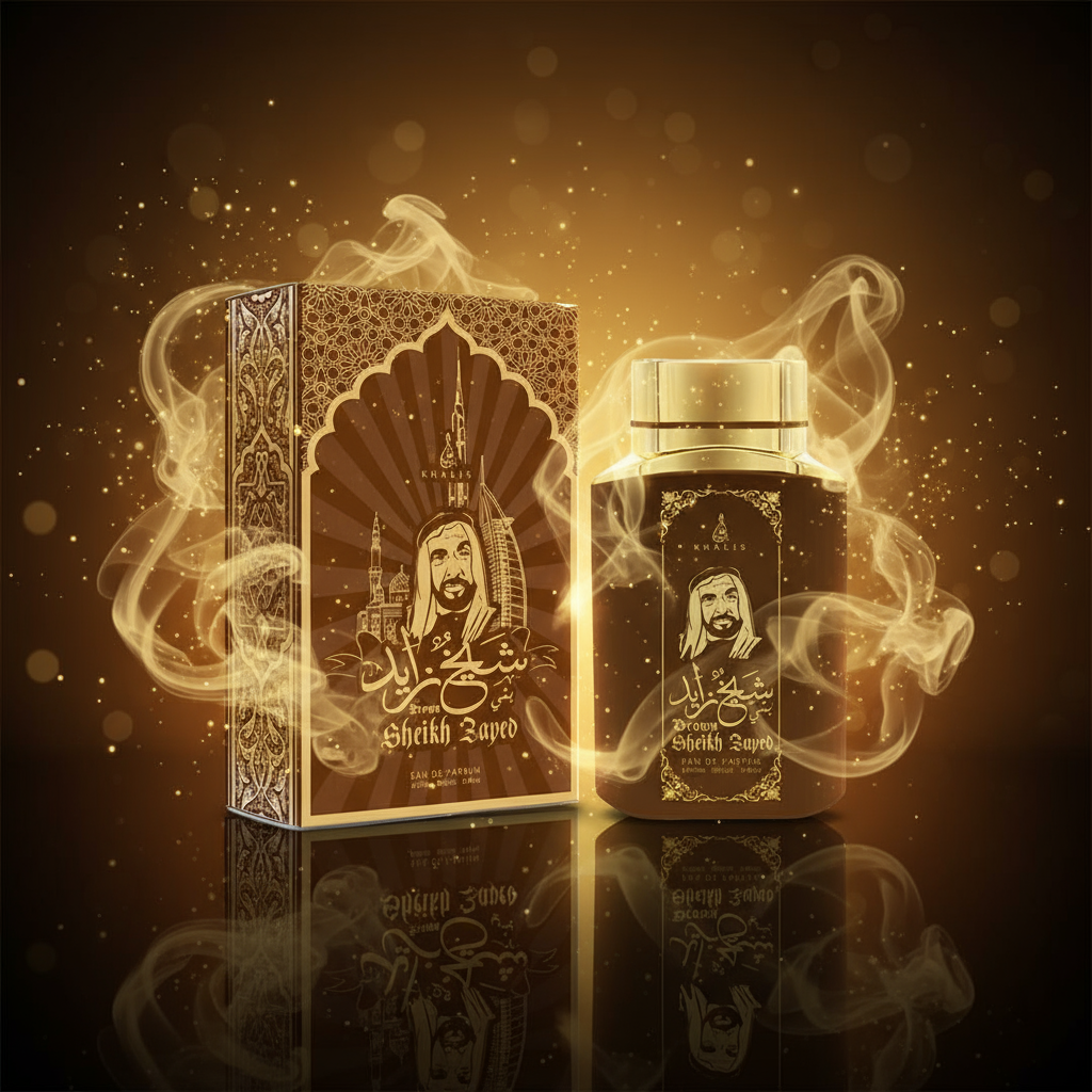 100 ml Eau de Perfume SHEIKH ZAYED BROWN cu Arome de Oud și Vanilie pentru Bărbați