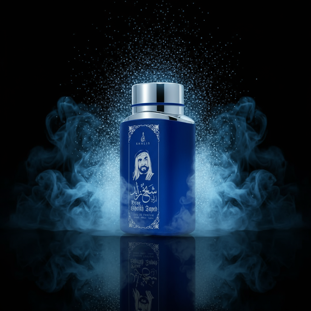 100 ml Eau de Perfume SHEIKH ZAYED BLUE cu Arome de Mosc și Oud pentru Bărbați 5 