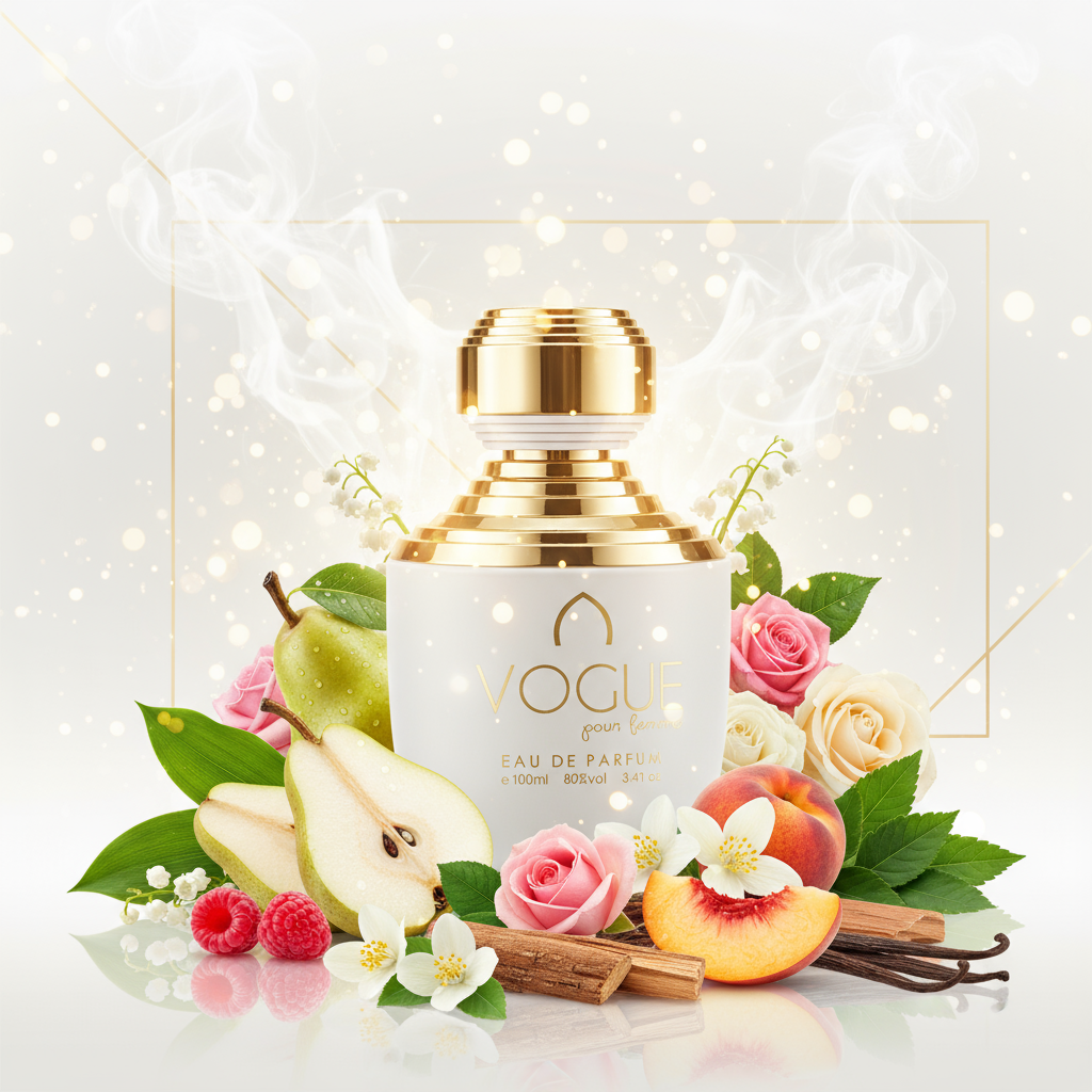 100 ml Parfum EDP VOGUE cu Arome Fructat-Florale și Mosc pentru Femei