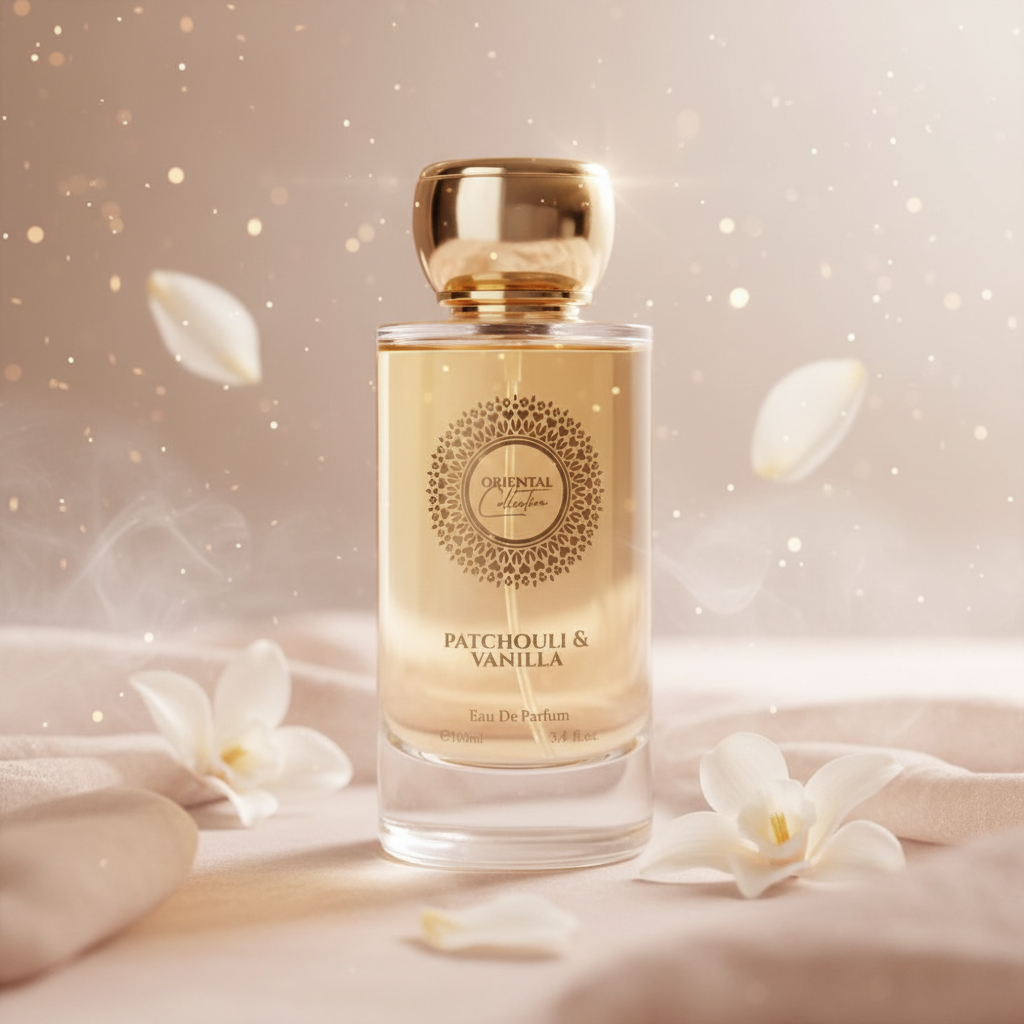 100 ml EDP PATCHOULI & VANILLA cu Arome Orientale, lemnoase, elegant, pudrat pentru Femei 4 