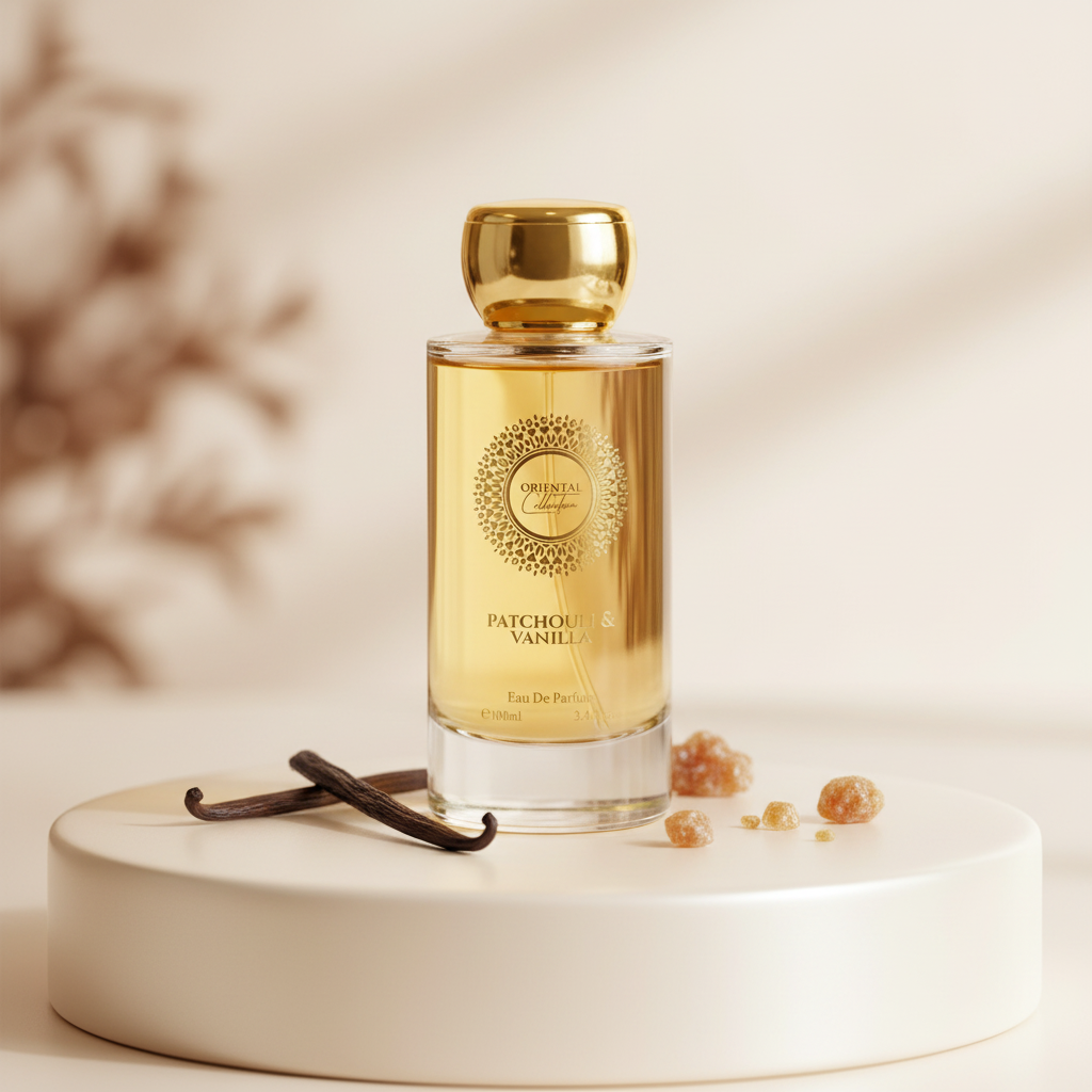100 ml EDP PATCHOULI & VANILLA cu Arome Orientale, lemnoase, elegant, pudrat pentru Femei 6 