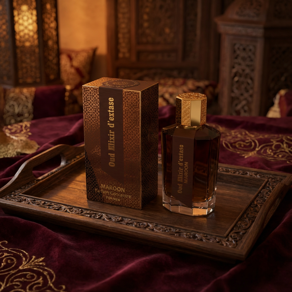 EDP 100ml "Oud Elixir D’extase Maroon" - cu arome oriental-lemnoase 2 