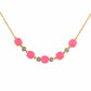 Colier din Argint 925 Placat cu Aur ( 6.14 grame ) cu Opal Etiopian Neon Roz și Topaz Alb 4.44 Carate