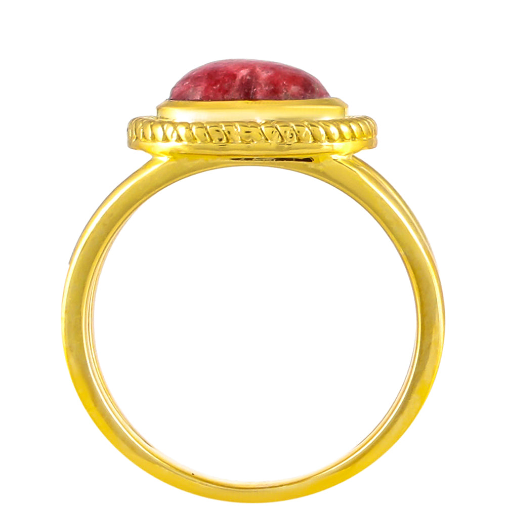 Inel din Argint 925 Placat cu Aur ( 4.95 grame ) cu Thulit 2.72 Carate 4 