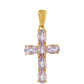 Cruce Pandantiv din Argint 925 Placat cu Aur ( 1.7 grame ) cu Ametist Roz 2.55 Carate
