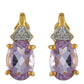Cercei din Argint 925 Placat cu Aur ( 1.3 grame ) cu Ametist Roz și Zircon Natural 1.42 Carate
