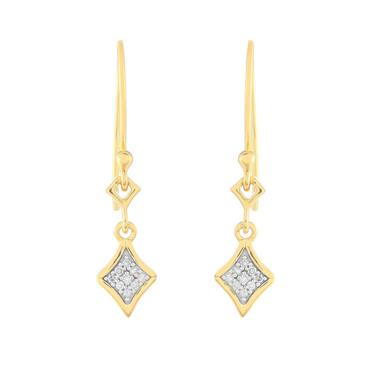Cercei din Argint 925 Placat cu Aur ( 1.46 grame ) cu Diamant Alb 0.06 Carate